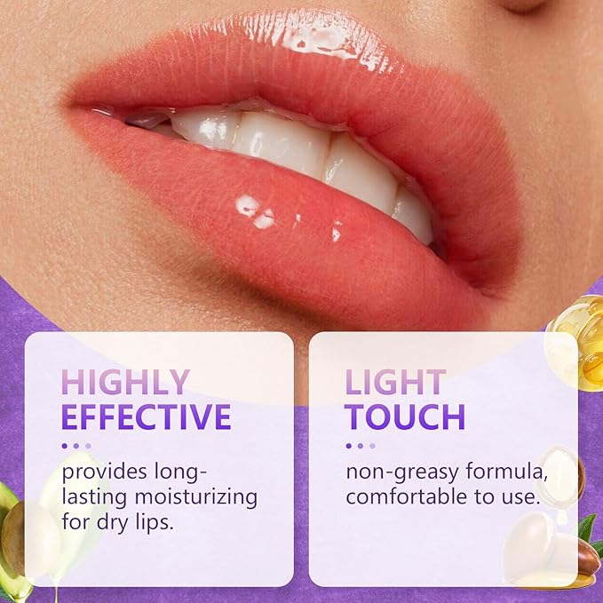 2Pcs Lip Plumper + Hydrator Lip Balm,Instant Volumizing Gloss with Hyaluronic Acid & Anti-Aging Ingredients,High-Shine Moisturizer for Smooth,Plump Lips,Cooling & Non-Sticky Formula-VivaGrace Women