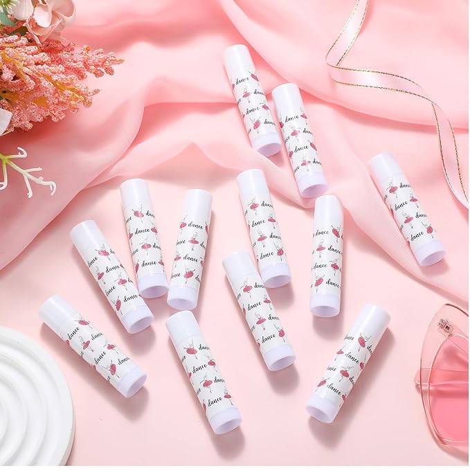 12 Pack Dance Theme Ballet Lip Balms Bulk Moisturizing Lip Balms Back To School Gift Ballet Gifts Lip Balm Christmas Thanksgiving Day Dance Party Thanks Gift for Dancer Girl Woman-VivaGrace Women