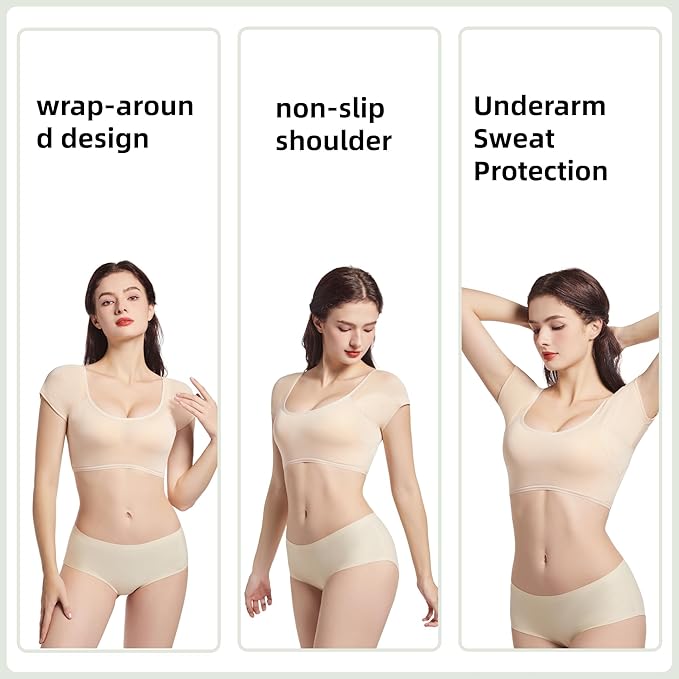 satithry 3PCS wrap style lady's underarim absorbent vest underarm sweatproofpads-VivaGrace Women
