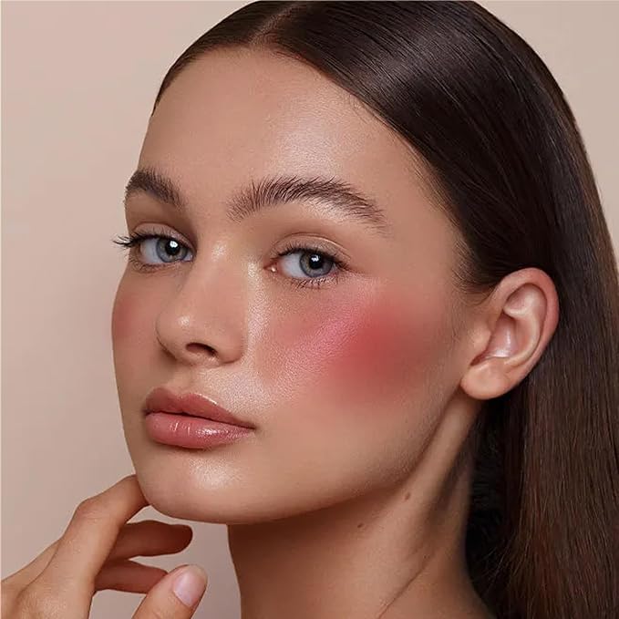 Blush Stick, Cream Blush Stick for Cheeks & Lips, Blendable Long-Lasting Multi-Use Contour Stick & Highlighter Makeup (#2 HOT RED)-VivaGrace Women