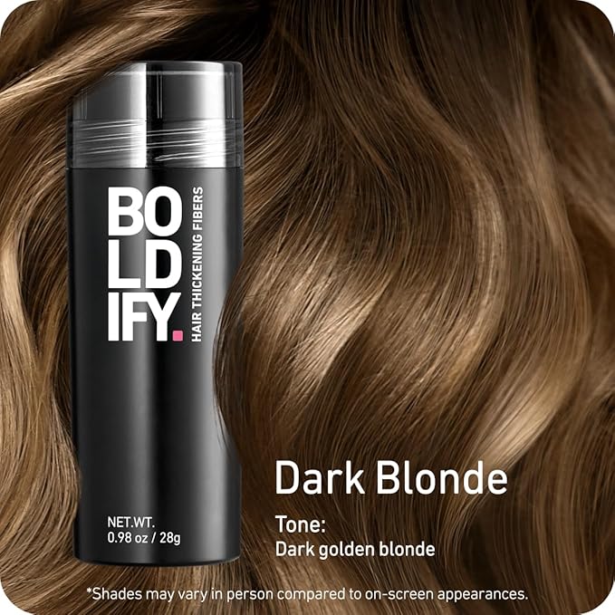 BOLDIFY Hair Fibers (28g) - Fill In Thinning and Fine Hair for an Instantly Fuller, Thicker Look - 14 Shades for Women & Men - Dark Blonde-VivaGrace Women