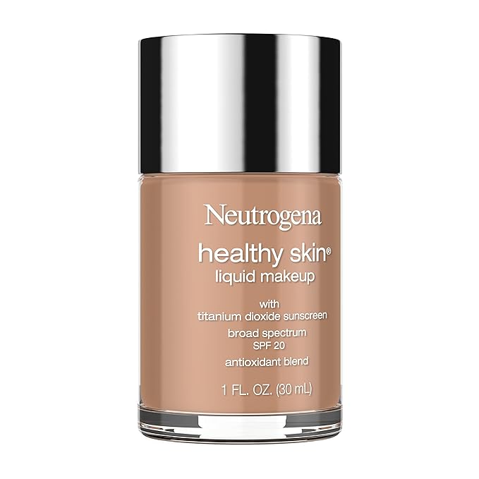 Neutrogena Healthy Skin Liquid Makeup Foundation with Broad Spectrum SPF 20 Sunscreen, Medium Coverage Foundation with Nourishing Pro-Vitamin B5, Chestnut 135, 1 fl. oz-VivaGrace Women