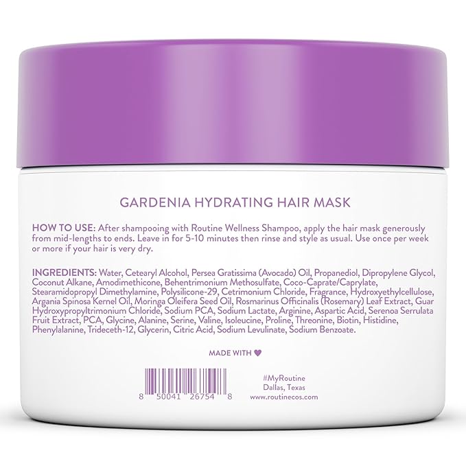 Routine Wellness Deep Conditioning Hair Mask for Dry Damaged Hair - Hydrating, Moisturizing Repair Treatment - Promotes Fullness - Gardenia 8oz-VivaGrace Women