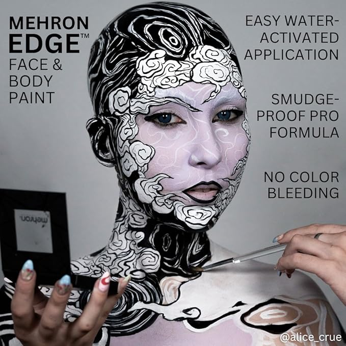 Mehron EDGE Face & Body Paint| Professional Water-Activated Face Paint Makeup | Made in the USA | For Cosplay, Halloween, & SFX (Yellow)-VivaGrace Women