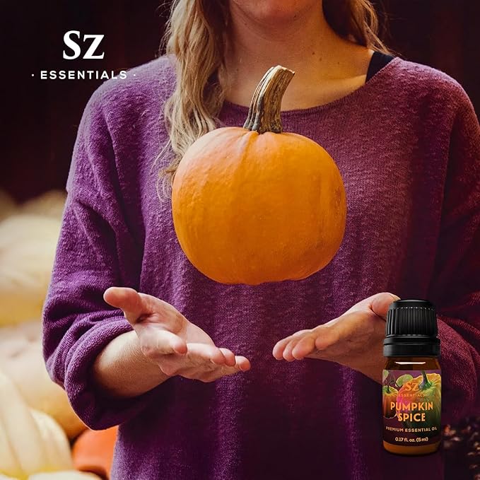 Pumpkin Spice Essential Oil Blend for Diffuser and Humidifier - 100% Pure and Natural - Rich Pumpkin Spice Scent, with Fruity and Spicy Overtones - Vegan - 0.17 floz (5 mL)-VivaGrace Women