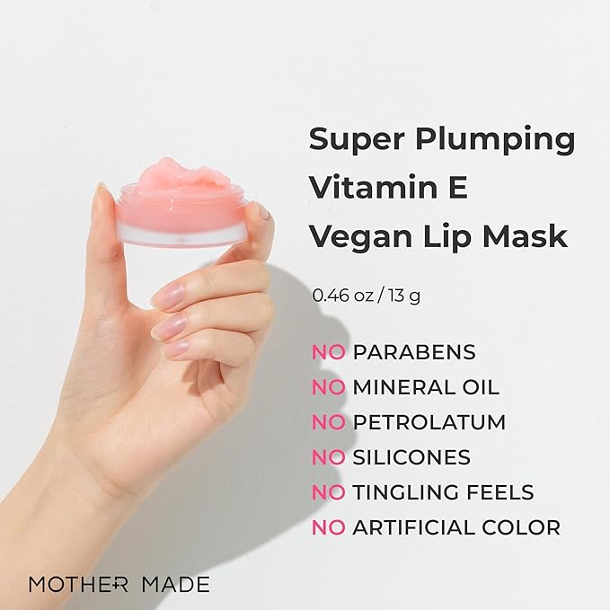 Natural Plumping Vitamin E Lip Mask 2EA | Hydrating Lip Moisturizer For Soft, Smooth, Plump Lips, Infused with Natural Oils, Organic Shea Butter, Collagen, Korean Skincare, Lip Gloss-VivaGrace Women