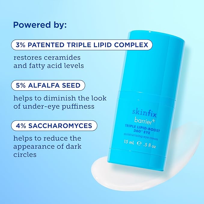 Skinfix Barrier+ Triple Lipid-Boost 360° Eye Cream: Targets Dark Circles, Puffiness, and Fine Lines Around Eyes and Lids, Clinically Proven to Brighten and Refresh Eyes, 0.5 oz-VivaGrace Women