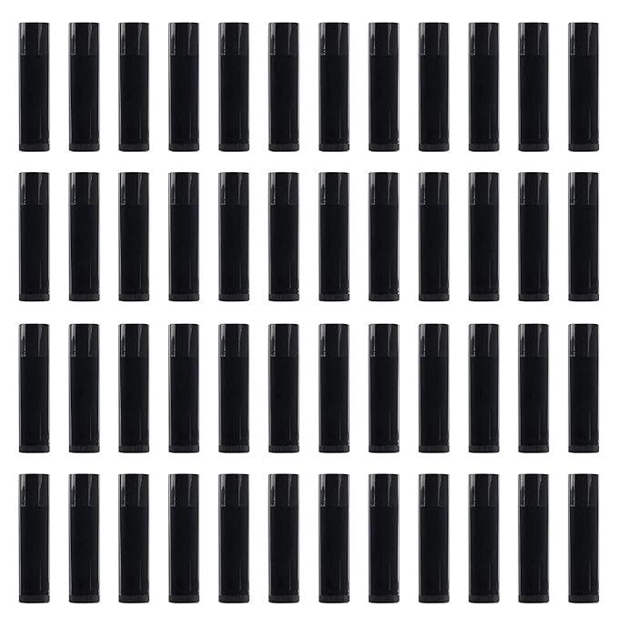 RONRONS 50 Pieces Refillable Lip Balm Crafting Tubes, 5ml Black Empty Lip Balm Tubes Containers, Mini Twist-up Lip Gloss Tube Homemade Deodorant Bottles DIY Cosmetics Makeup Tools Accessories-VivaGrace Women