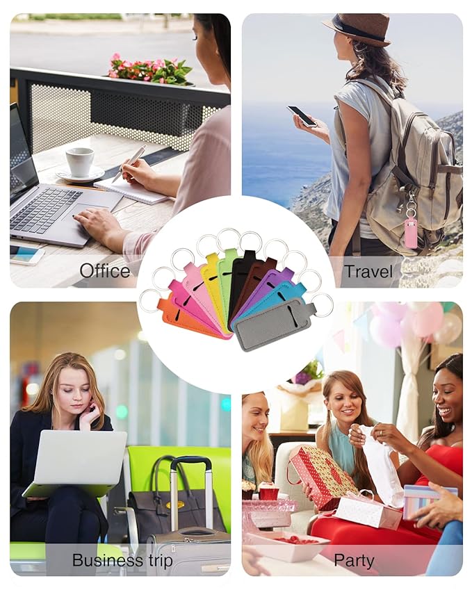 Chapstick Holder Lip Balm Sleeve Pouch Chapstick Holder With Clip Lipstick Lip Gloss Holder Stocking Stuffers Gift for Women (ten pcs)-VivaGrace Women