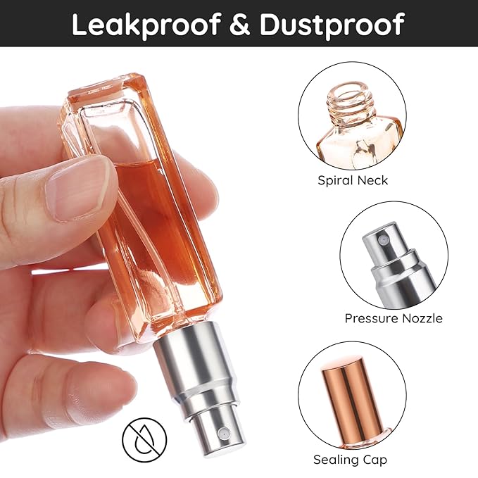 Segbeauty Travel Perfume Atomizer Refillable, 10 Packs Empty Perfume Spray Bottles, 10ML Mini Pocket Cologne Sprayer Fine Mist Atomizer Cosmetic Sample Bottle for Outgoing Party Work-VivaGrace Women