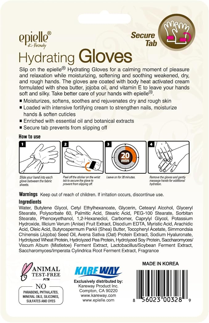 Epielle Hydrating Hand Masks 6 Pairs, Deep Moisturizing Gloves for Dry, Cracked Hands, Relieve and Soften with Shea Butter & Jojoba Oil, Korean Skin Care, Spa Set, Self Care Gifts for Women-VivaGrace Women