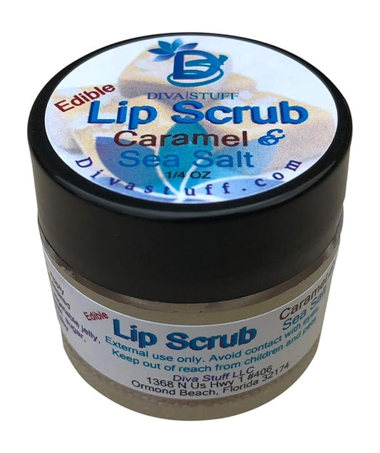 Diva Stuff Ultra Hydrating Lip Scrub for Soft Lips, Gentle Exfoliation, Moisturizer & Conditioner, Caramel & Sea Salt – ¼ oz (Made in the USA)-VivaGrace Women