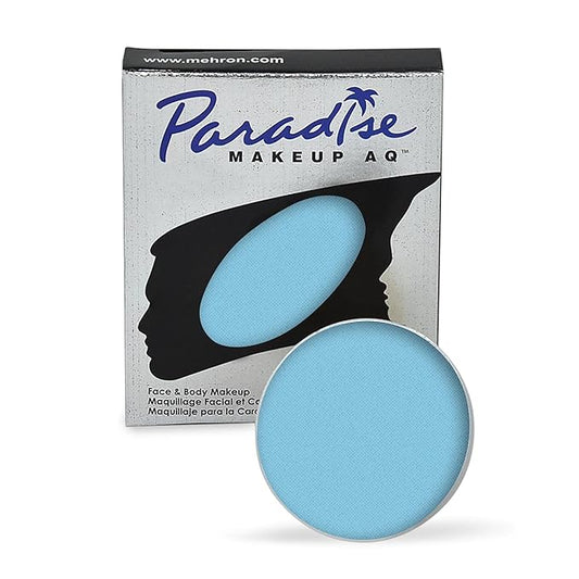 Mehron Makeup Paradise Makeup AQ Refill Size | Stage & Screen, Face & Body Painting, Cosplay, and Halloween | Water Activated Face Paint, Body Paint, Cosplay Makeup .25 oz (7 ml) (LIGHT BLUE)-VivaGrace Women