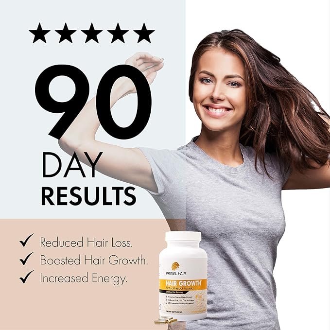 100% Natural Growth Treatment, Reduces Hair Loss, US Patented Formula Proven Effective for Men & Women, 100% Vegan Ingredients, Non-GMO, 30-Day Supply-VivaGrace Women