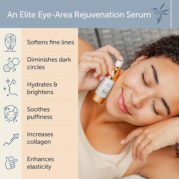 Renew Vegan Under Eye Serum for Dark Circles and Puffiness - Aging Skin Serum for Eye Bags, Fine Lines, Wrinkles, Crows Feet with Borage and Primrose - 0.5 Ounces-VivaGrace Women