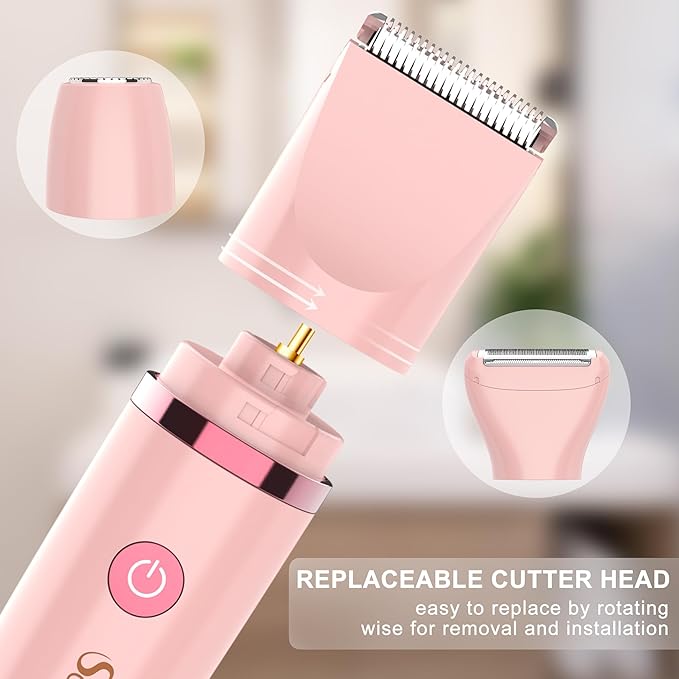 Electric Lady Shaver for Women - Painless Razor, Bikini Trimmer, Facial Hair Removal, Body Trimmer for Face, Legs, Underarm, Pubic - Wet and Dry Flawless 3 in 1-VivaGrace Women