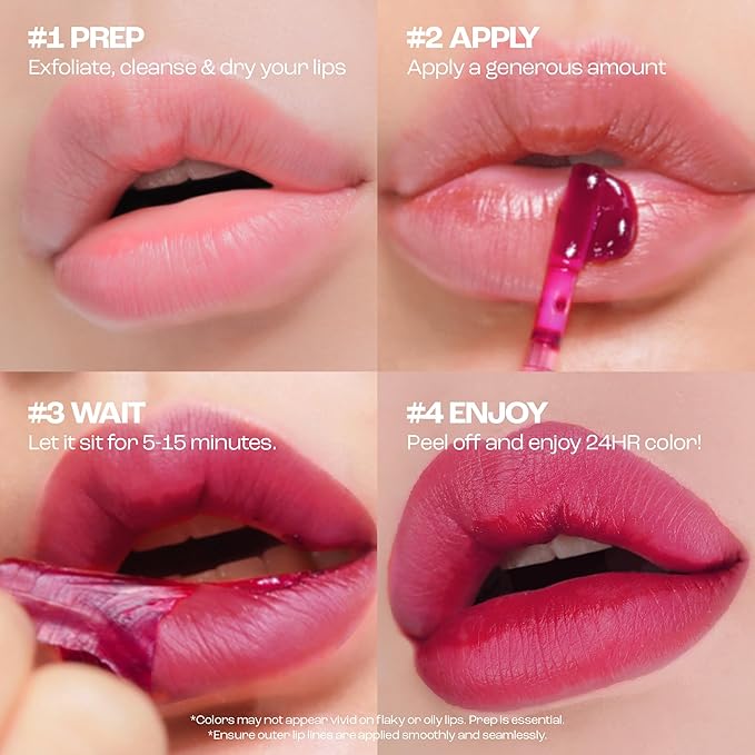 Rouge Star Plumping Lip Tattoo (0.17 oz) - 72-HR Long Lasting Waterproof Peel Off Lip Stain - Transfer-Proof, Non -Sticky Hydrating Matte Lip Tint Tattoo (Plum Berry)-VivaGrace Women