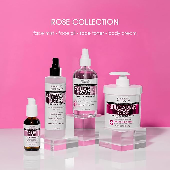 Advanced Clinicals Rosehip Oil For Face With Vitamin E + Botanicals Helps Improve Look Of Dark Spots, Wrinkles, Fine Lines, & Uneven Looking Skin Tone | Moisturizing Skin Care Face Serum, 2-Pack-VivaGrace Women