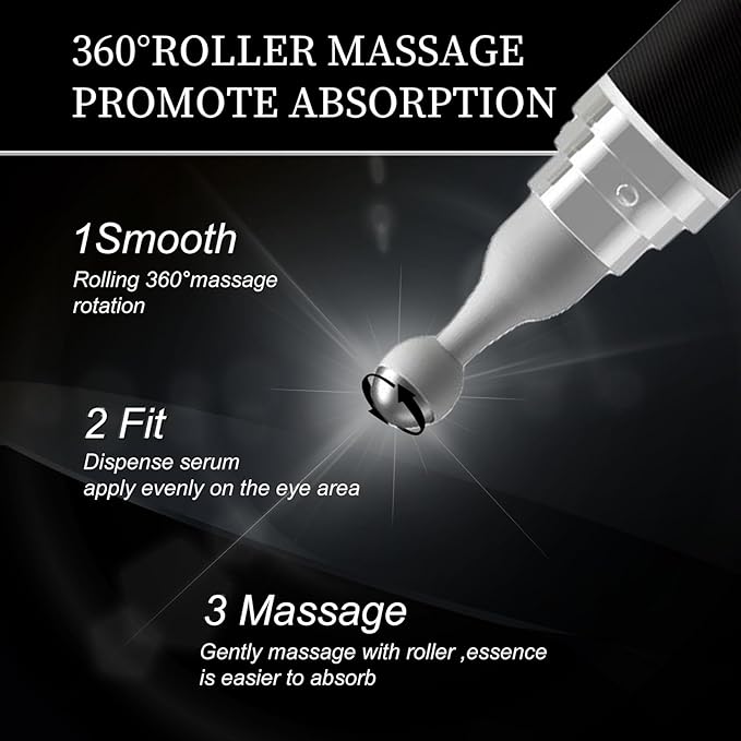Eye Cream for Puffiness and Bags Under Eyes, Under Eye Cream for Dark Circles, Eye Roller for Puffy Eyes, Caffeine Eye Serum with 360°Massage Ball Reduce Wrinkles and Fine Lines-VivaGrace Women