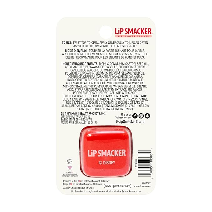 Lip Smacker Disney Minnie Mouse Cube Flavored Lip Balm, Minnie Joyful Cotton Candy, Clear, For Kids-VivaGrace Women