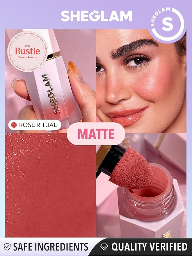 SHEGLAM Color Bloom Liquid Blush Makeup for Cheeks Matte Finish - Rose Ritual-VivaGrace Women