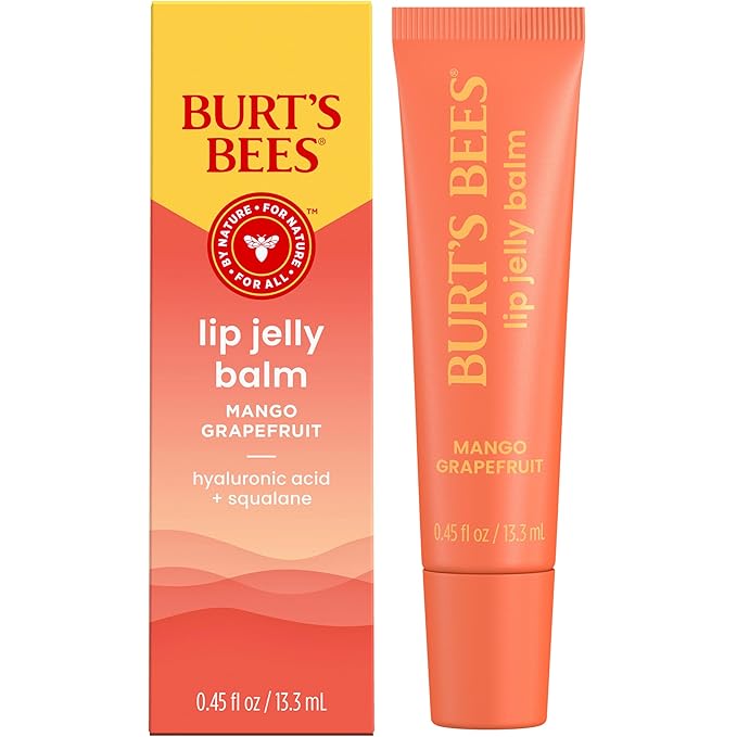 Burt’s Bees Mango Grapefruit Lip Jelly Balm, With Hyaluronic Acid and Squalane Moisturizer To Instantly Hydrate Lips, Lip Gloss With Responsibly Sourced Beeswax, Tint-Free, Lip Treatment, 0.45 oz.-VivaGrace Women