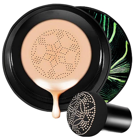 Moisture Cushion CC Cream Foundation for Mature Skin - Flawless Concealer BB Cream with Mushroom Head, Long-Lasting Waterproof Air Cushion CC, Natural honey and pine Makeup cream, Even Skin Tone（02#）-VivaGrace Women