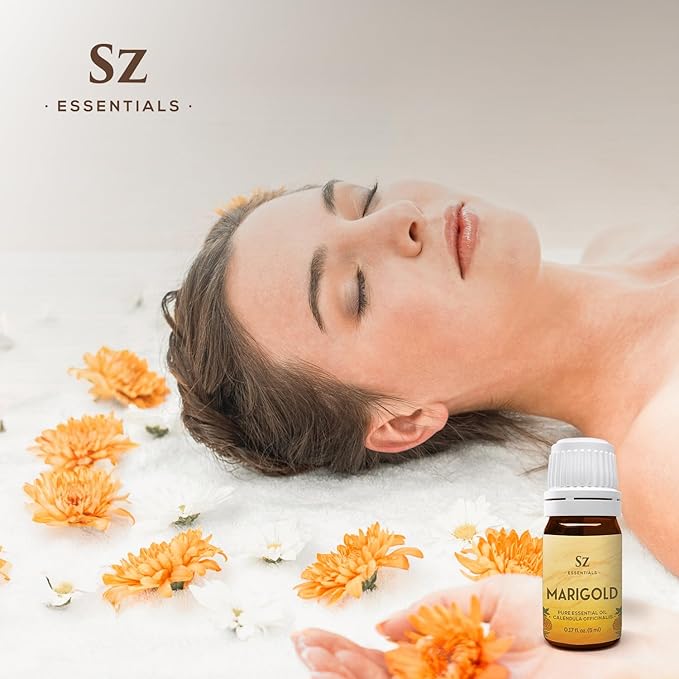 Marigold Essential Oil - aka. Calendula Officinalis - 100% Pure and Undiluted - Unlock The Precious Aroma of Real Marigold - Therapeutic Grade & Versatile Usage - 0.17oz-VivaGrace Women