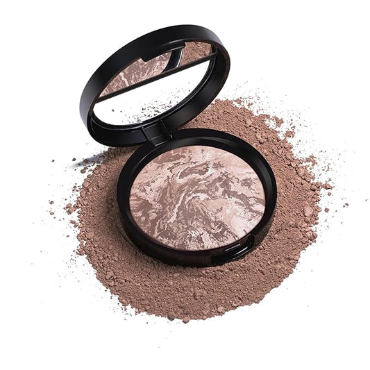Baked Powder Contour Makeup, Brighten Bronzer Powder, Highlighter Bronzer Glow Palette, Cruelty Free Shimmer Bronzing Powder to Use For Contour Make up, Natural Finish & Easy to Use #002-VivaGrace Women