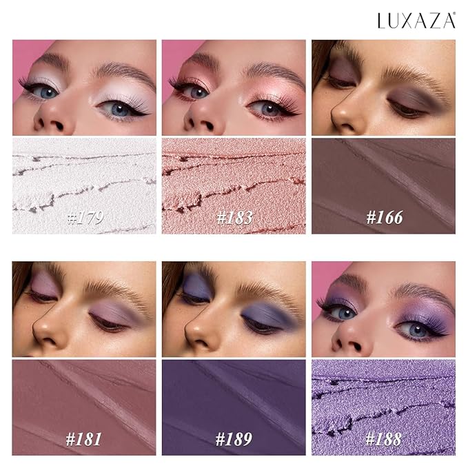 Neutral Eyeshadow Stick Makeup 6PCS Set, Pink and Purple Metallic Shimmer Matte Cream Eye Shadow Eyeliner Brightener Pencil Crayon - PURPLE MARTINI-VivaGrace Women