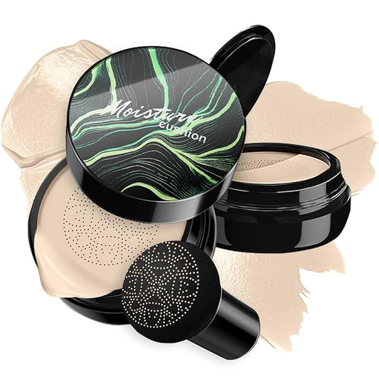 Mushroom Head Air Cushion CC Cream Foundation - Moisturizing Concealer for Even Skin Tone - Makeup Base Primer (#01 Ivory White)-VivaGrace Women