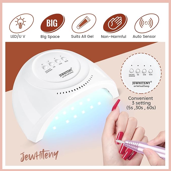 JEWHITENY 14 pcs Poly Gel Nail Extension Kit With Drill Machine U V Nail Light ALL In One Polygel Starter Kit-VivaGrace Women