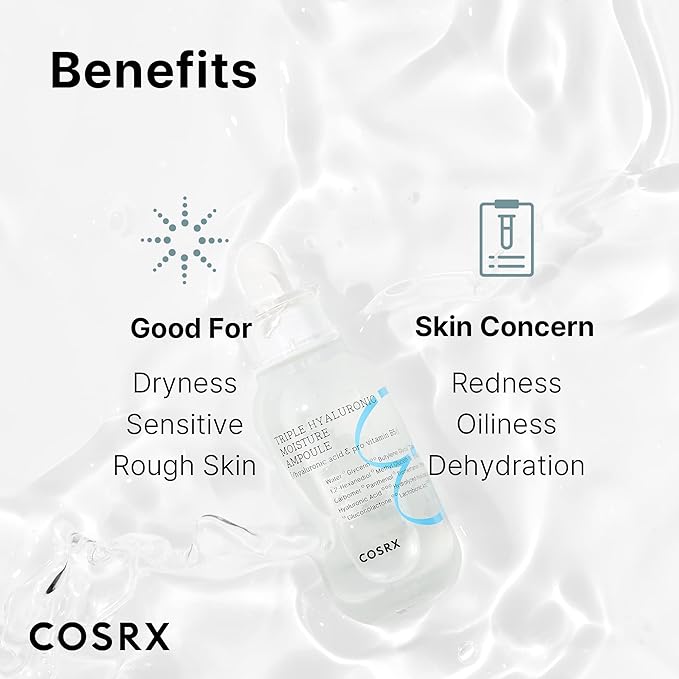 COSRX Hydrium Triple Hyaluronic Moisture Ampoule, 40ml / 1.35 fl.oz | Hyaluronic Acid Viscous Serum | Korean Skin Care, Animal Testing Free, Paraben Free-VivaGrace Women