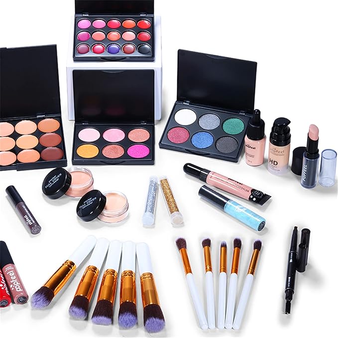 Multi-purpose Makeup Kit All-in-One Makeup Gift Set Colours Mix Eyeshadow Concealer Lip Gloss Pressed Powder and Powder Blusher Cosmetic Makeup Palette Set Kit #094-VivaGrace Women