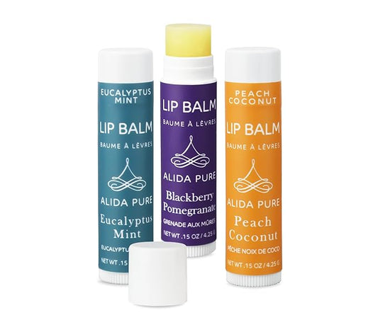 Fruit Mint Lip Balm Collection, Vegan Lip Balm Set, Bees Wax Free, Coconut Oil Free, Avocado Oil, Organic Jojoba Oil, Vitamin E, Natural Moisturizer For Dry Cracked Lips, 3 Tube Set-VivaGrace Women