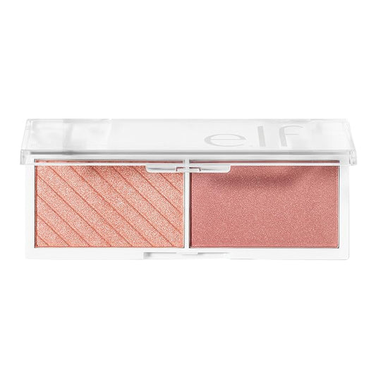 e.l.f. Cosmetics Bite-Size Face Duo, Highlighter, Bronzer & Blush Palette, Highly Pigmented, Watermelon, 0.049 Oz (1.4g), 0.049 ounces-VivaGrace Women