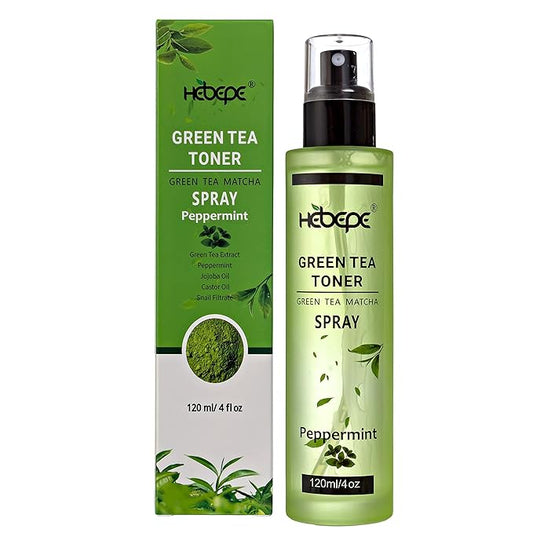 Green Tea Matcha Facial Toner Mist with Peppermint, Refreshing, Moisturizing, and Soothing Face Toner, with Jojoba Oil, Castor Oil, Snail Filtrate,120ml-VivaGrace Women