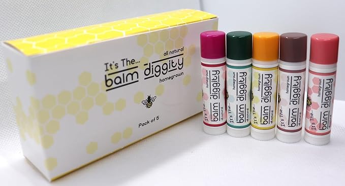 It's The Balm Diggity Beeswax All Natural, Moisturizing, And Nourishing Lip Balm, Made With Only 5 Ingredients, 1 tube, 0.15 ounces (5-PACK)-VivaGrace Women