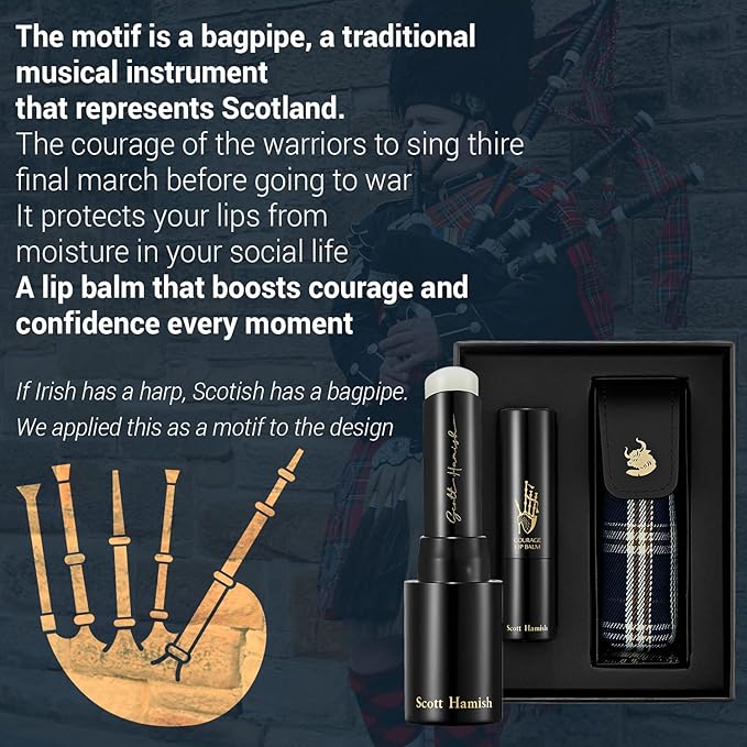 Courage Lip Balm & Case Gift Set - Pure Cowhide Leather Chapstick Holder with Hydrating Lip Balm for Dry Cracked Lips - Flavored Lip Balm & Lip Balm Holder Gift Set for Men-VivaGrace Women