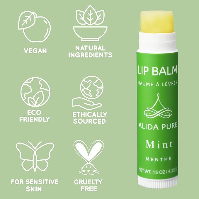 Aria Lip Balm Collection, Vegan Lip Balm Set, Beeswax Free, with Avocado Oil, Organic Jojoba Oil, and Vitamin E, Natural Moisturizer for Dry, Chapped Lips, 5 Tube Set-VivaGrace Women