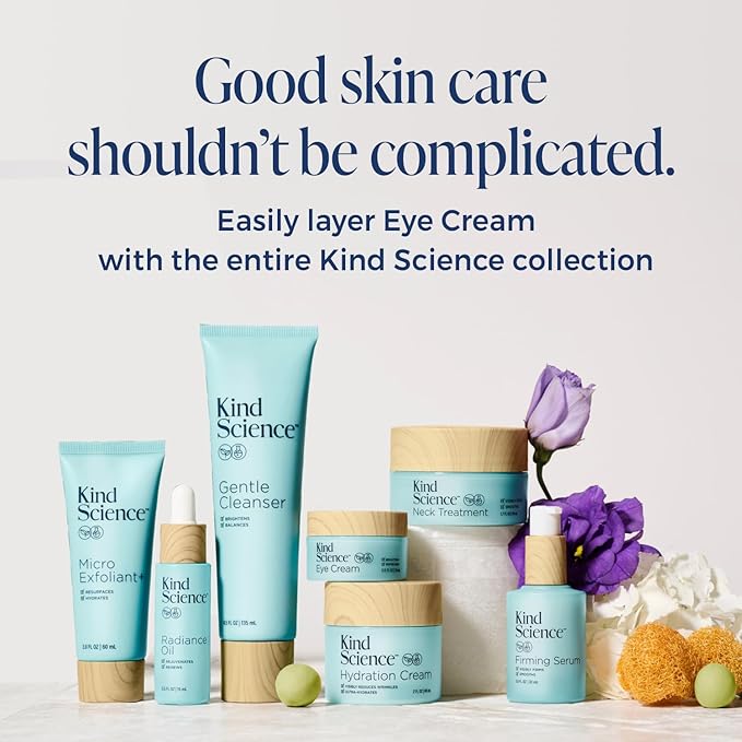 Kind Science by Ellen DeGeneres Eye Cream - Under Eye Cream to Refresh Eyes - Hydrating Eye Cream for Wrinkles Noticably Smooths & Moisturizes - Paraben, Dye & Fragrance Free, 0.5 fl oz-VivaGrace Women