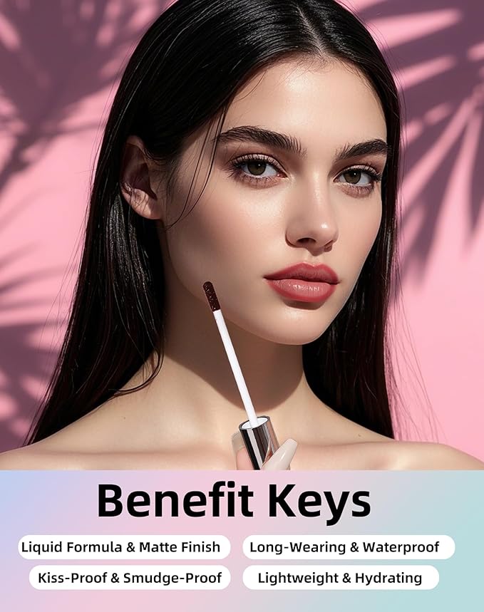 KIMUSE Lip Stain Peel Off, Peel Off Lip Liner Stain with Tweezer, Long Lasting, Waterproof, Transfer Proof Lipstains Color, Smudge-Free, Easy Removal, Matte Finish-VivaGrace Women