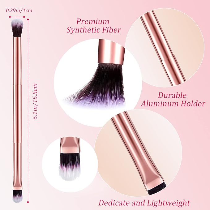 6 Pcs Eyeshadow Smudge Brush 2-in-1 Eyeshadow 2 Double Ended Make Up Brush Concealer Cosmetics Under Eye Small Soft Firm Pointed Foundation Makeup Applicator for Blending Eye Shadow Liner-VivaGrace Women