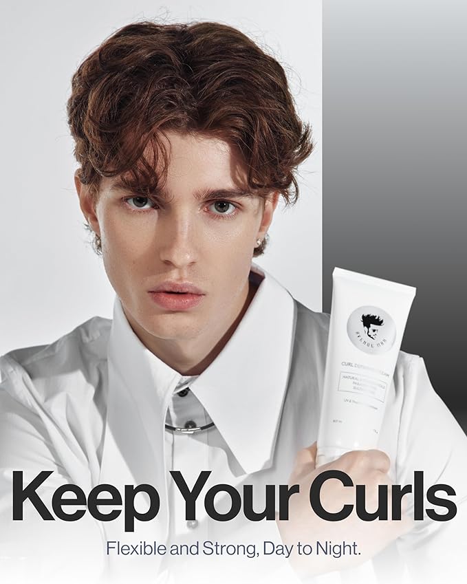 Avenue Man Curl Defining Cream - Improved Formula - Natural & Flexible Hold with Herbal Extracts for All Hair Types - Paraben Free & Sulfate Free-VivaGrace Women