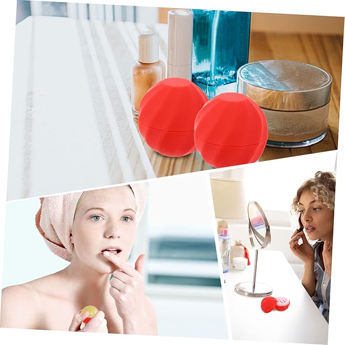 10pcs Box Spherical Lipstick Case Bulk Lip Balm Lipgloss Lip Gloss Round Ball Containers Lip Balm Containers Lip Balm Sphere Container Empty Lip Balm Sphere Lip Balm Bottles Red-VivaGrace Women
