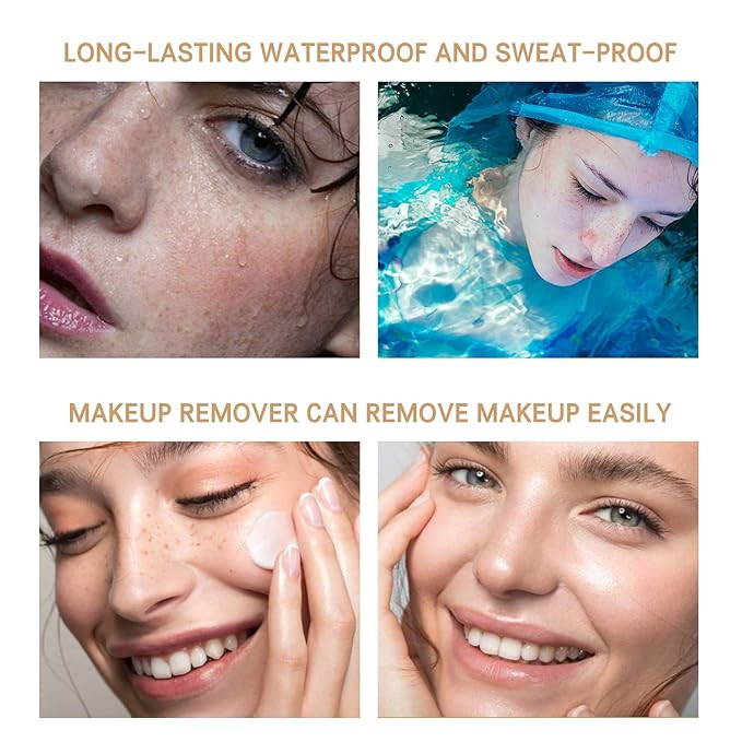 2 Pcs Freckle Pen Set, Natural Lifelike Fake Freckles Makeup Pen Magic Brown Color Freckles Makeup Tool Long-Lasting Waterproof Dot Spot Pen for Effortless Sunkissed Makeup (Light Brown)-VivaGrace Women