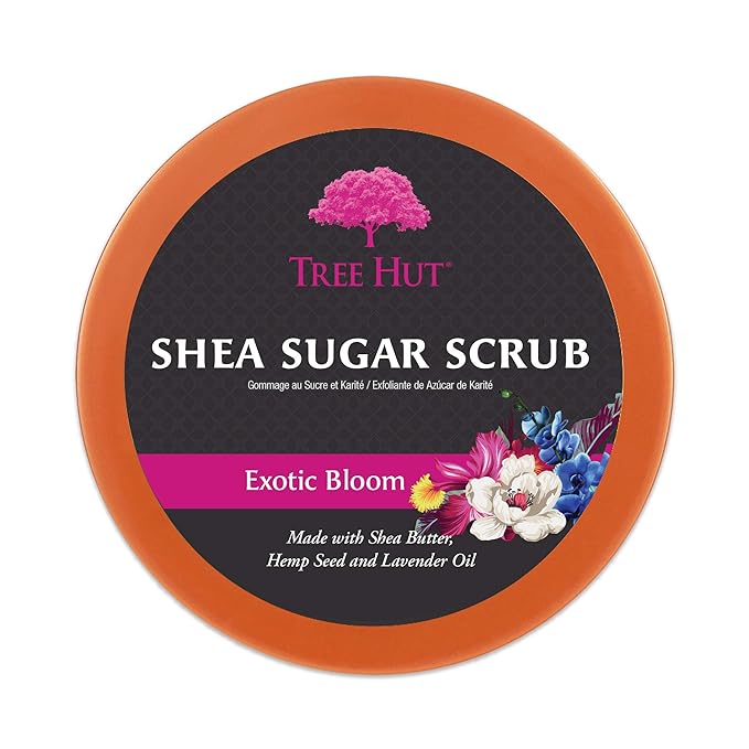 Tree Hut Exotic Bloom Shea Sugar Scrub | Exfoliating Body Scrub Removes Dead, Dry Skin for a Soft & Hydrated Feel | Nourishing Essential Body Care | 18 fl oz.-VivaGrace Women