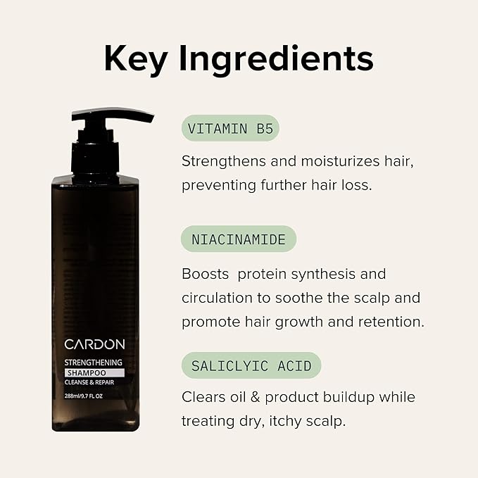 CARDON Hair Growth Shampoo for Men - Thickening, Anti-Thinning, Strengthens Roots, Korean Skincare for Healthy Scalp, Suitable for Oily and Dry Hair-VivaGrace Women