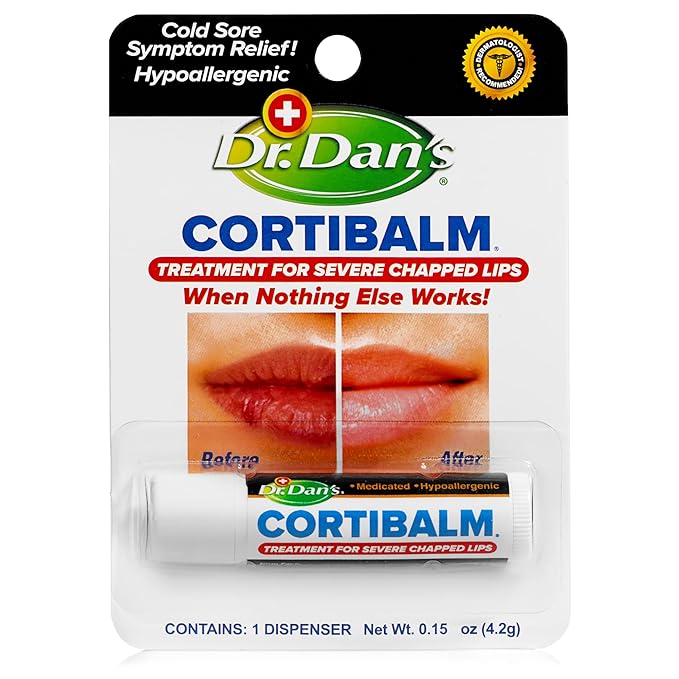 Dr. Dan's Cortibalm - 1 Pack - for Dry Cracked Lips - Healing Lip Balm for Severely Chapped Lips - Designed for Men, Women and Children…-VivaGrace Women