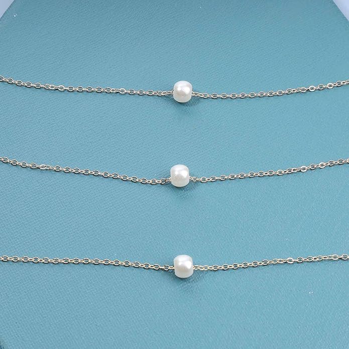 Boho Layered Pearl Necklace Choker Gold Pearl Pendant Necklace Multi Layer Vintage Necklace Chain Bridal Necklace Jewelry for Women and Girls-VivaGrace Women